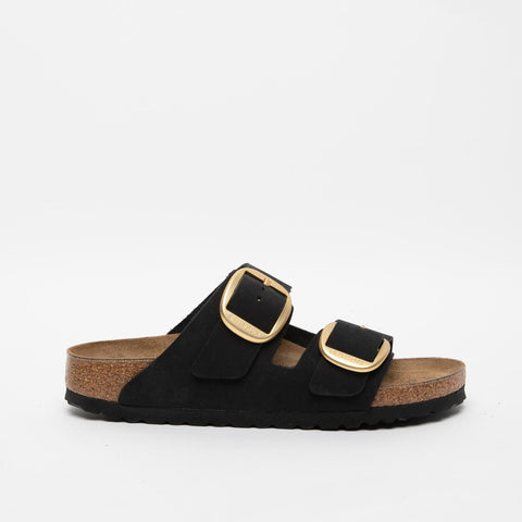 ARIZONA BIG BUCKLE BLACK CIABATTA DONNA IN PELLE