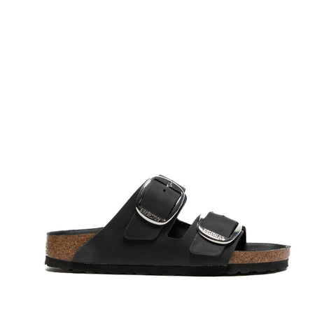 ARIZONA BIG BUCKLE BLACK CIABATTA DONNA IN PELLE