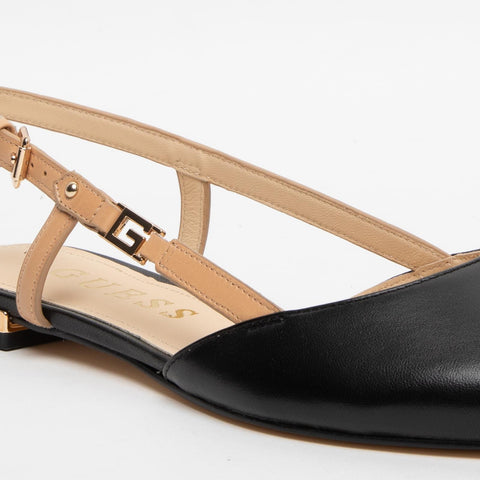 SLINGBACK BLACK DONNA IN PELLE