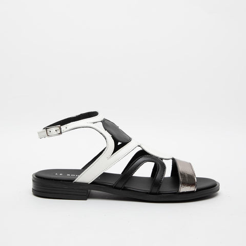 SANDALO BIANCO/NERO DONNA IN PELLE