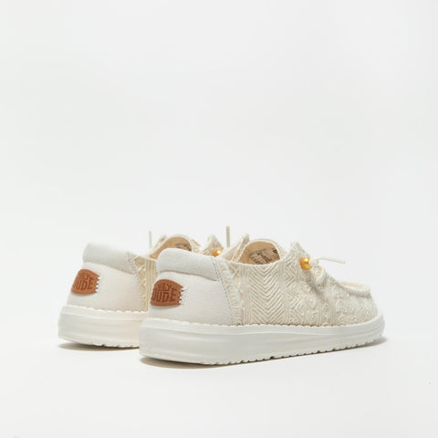 WENDY CROCHET LACE WHITE GOLD SNEAKERS DONNA IN TESSUTO