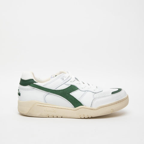 B.560 USED WHITE/FOGLIAGE GREEN SNEAKERS UOMO IN PELLE