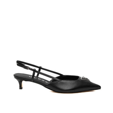SLINGBACK NERO DONNA IN PELLE