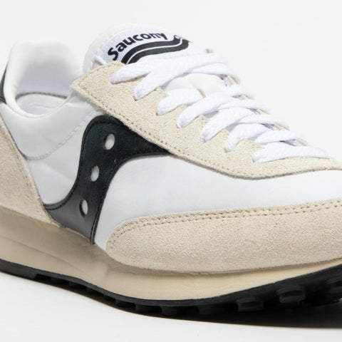 TRAINER 80 WHITE BLACK SNEAKERS UNISEX IN PELLE