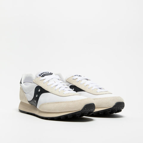 TRAINER 80 WHITE BLACK SNEAKERS UNISEX IN PELLE