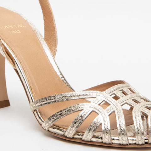 SLINGBACK PLATINO DONNA IN PELLE