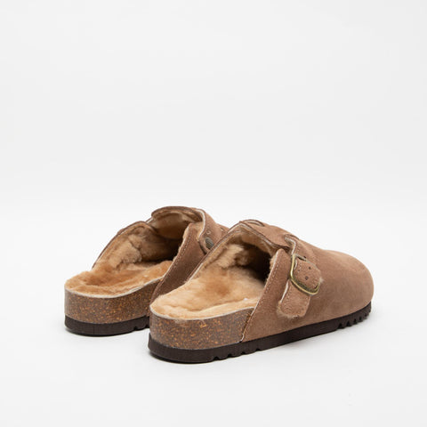 FEA NEW TAUPE SABOT DONNA IN PELLE