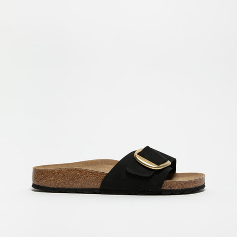 MADRID BIG BUCKLE BLACK CIABATTA DONNA IN PELLE
