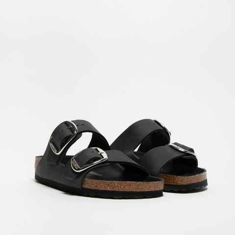 ARIZONA BIG BUCKLE BLACK CIABATTA DONNA IN PELLE