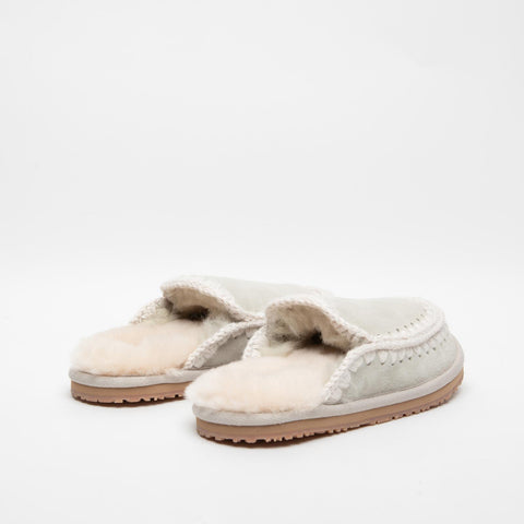 SUEDE SLIPPER SILB SABOT DONNA IN PELLE