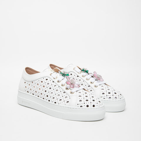 FLO 132D SNEAKERS DONNA BIANCO IN PELLE