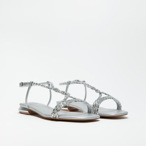 AV6812 SILVER SANDALO DONNA CON STRASS