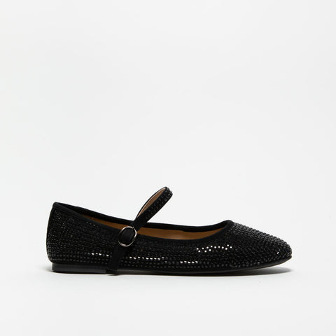 V250536 BLACK BALLERINA DONNA IN TESSUTO
