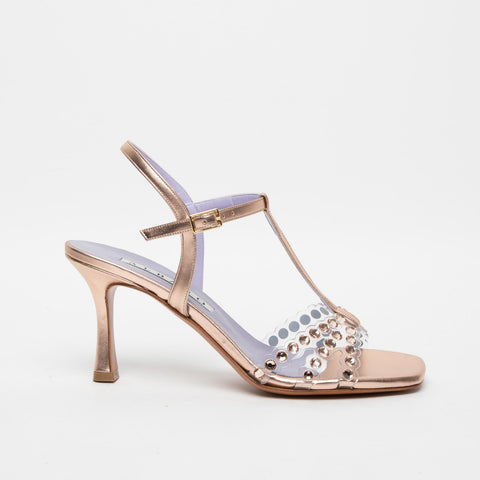 SANDALO ROSA CIPRIA DONNA IN PLEXIGLASS CON STRASS