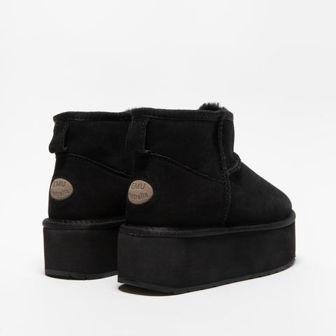 STINGER MICRO FLATFORM BLACK STIVALETTO DONNA IN PELLE