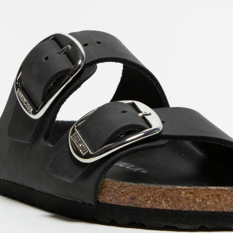 ARIZONA BIG BUCKLE BLACK CIABATTA DONNA IN PELLE