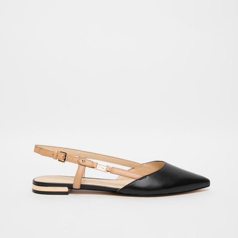 SLINGBACK BLACK DONNA IN PELLE