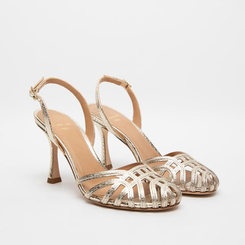 SLINGBACK PLATINO DONNA IN PELLE