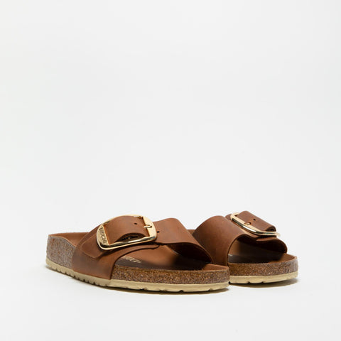 MADRID BIG BUCKLE COGNAC CIABATTA DONNA IN PELLE