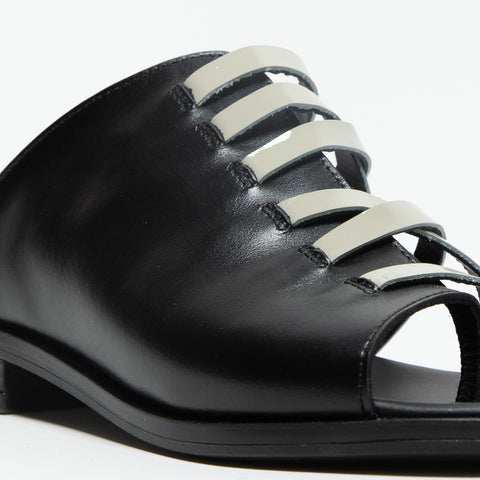 SC03 NERO CIABATTA DONNA IN PELLE