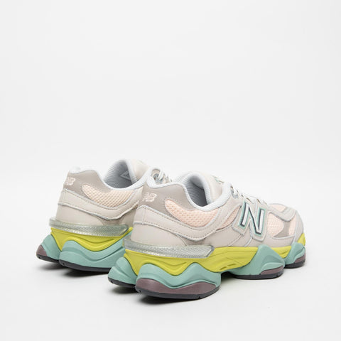 U9060GCB BEIGE/ROSA PESCA/VERDE SNEAKERS DONNA IN PELLE E TESSUTO