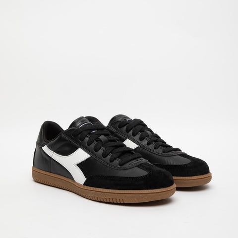 TRAINER BLACK WHITE SNEAKERS UOMO IN PELLE