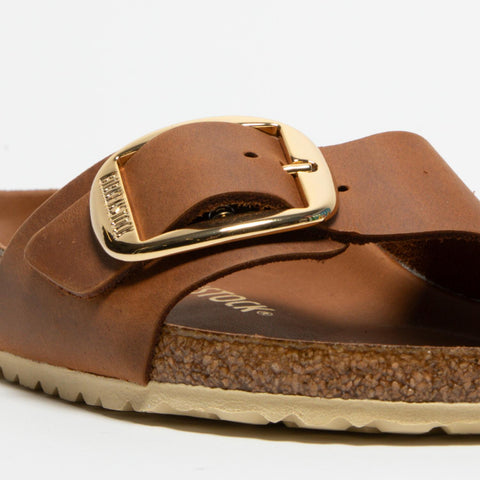 MADRID BIG BUCKLE COGNAC CIABATTA DONNA IN PELLE