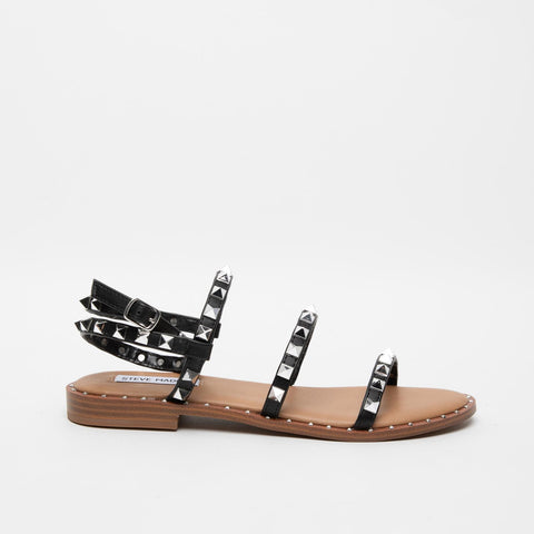 SANDALO NERO DONNA IN SIMILPELLE CON BORCHIE