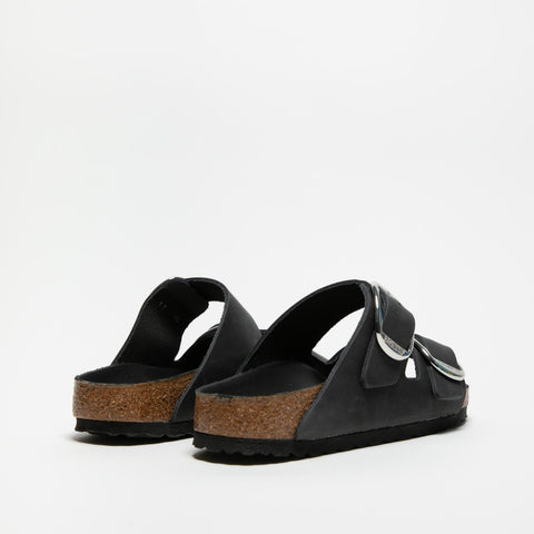 ARIZONA BIG BUCKLE BLACK CIABATTA DONNA IN PELLE