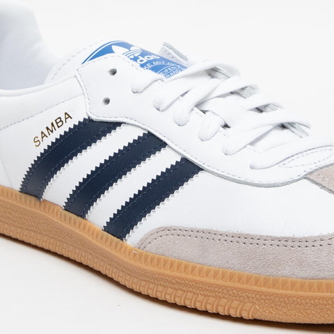 SAMBA OG BIANCO/BLU SNEAKERS UNISEX IN PELLE E SIMILPELLE