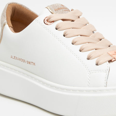 LONDON WHITE GOLD SNEAKERS DONNA IN PELLE