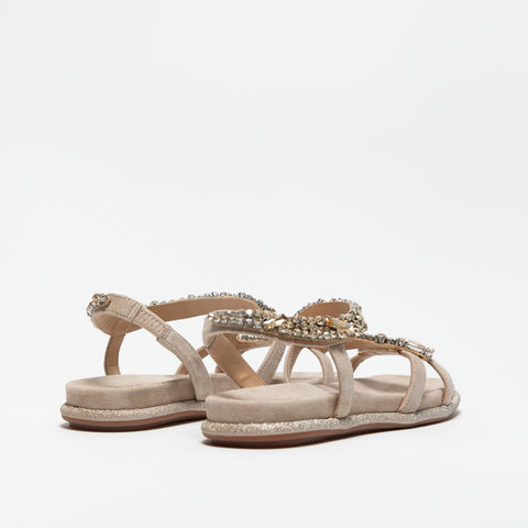 V251605 SUEDE VISION SANDALO DONNA IN PELLE CON PIETRE
