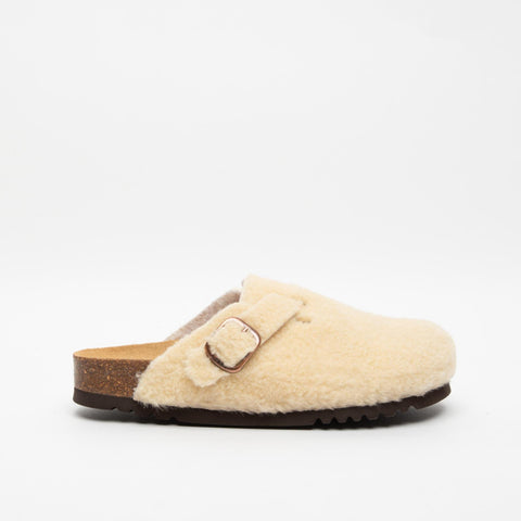 FEA NEW BEIGE SABOT DONNA PELLE E LANA