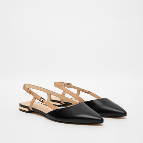 SLINGBACK BLACK DONNA IN PELLE