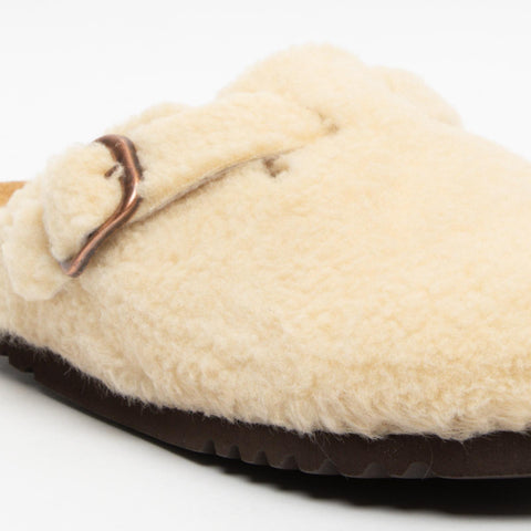 FEA NEW BEIGE SABOT DONNA PELLE E LANA