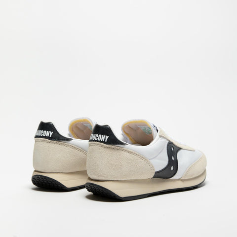 TRAINER 80 WHITE BLACK SNEAKERS UNISEX IN PELLE