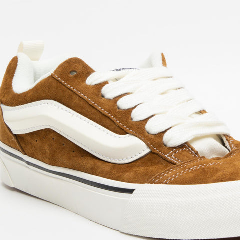 KNU SKOOL BROWN SNEAKERS UNISEX IN PELLE