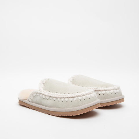 SUEDE SLIPPER SILB SABOT DONNA IN PELLE