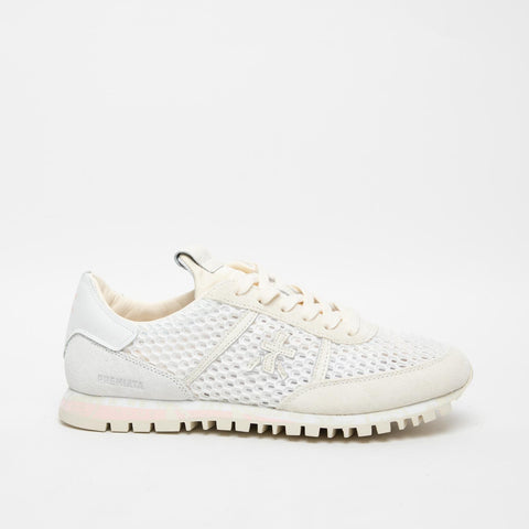 SEAND CREMA SNEAKERS DONNA IN PELLE E TESSUTO