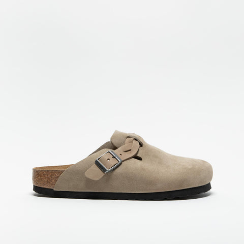 BOSTON BRAIDED TAUPE SABOT DONNA IN PELLE