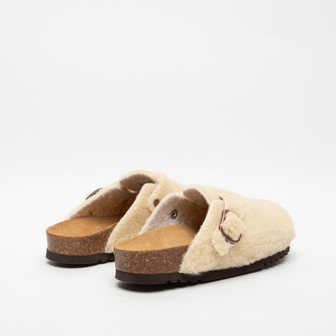 FEA NEW BEIGE SABOT DONNA PELLE E LANA