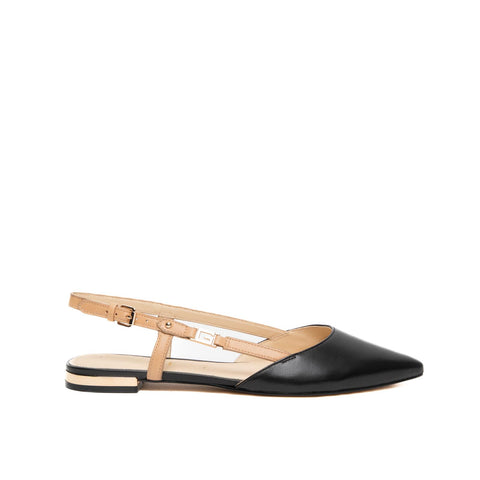 SLINGBACK BLACK DONNA IN PELLE