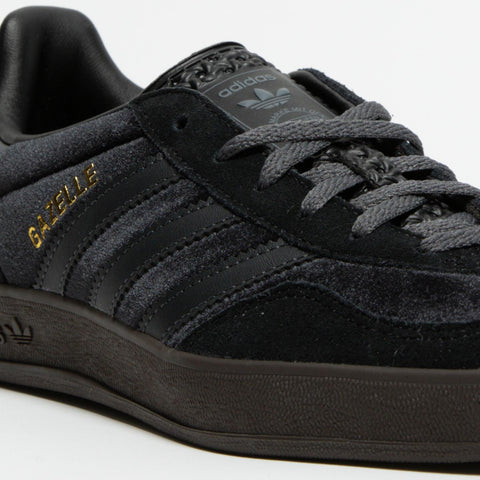 GAZELLE INDOOR BLACK SNEAKERS DONNA IN PELLE E RASO