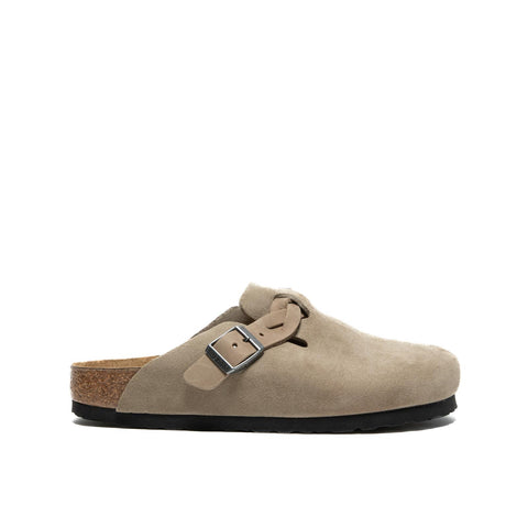 BOSTON BRAIDED TAUPE SABOT DONNA IN PELLE