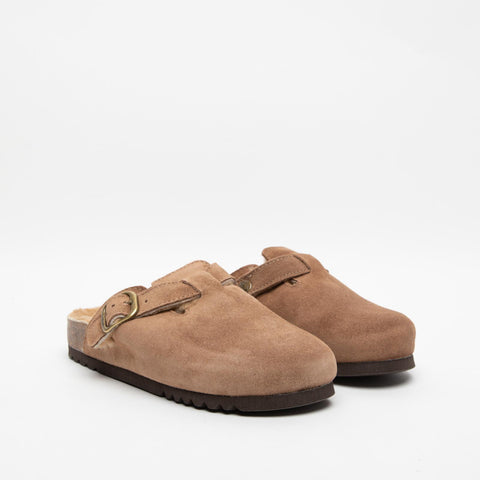 FEA NEW TAUPE SABOT DONNA IN PELLE