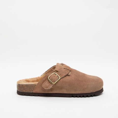 FEA NEW TAUPE SABOT DONNA IN PELLE