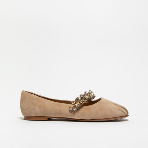V250531 SAND BALLERINA DONNA IN PELLE