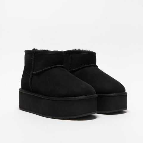 STINGER MICRO FLATFORM BLACK STIVALETTO DONNA IN PELLE