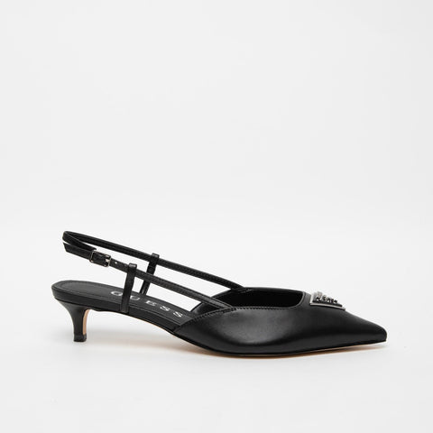 SLINGBACK NERO DONNA IN PELLE