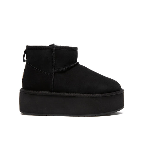 STINGER MICRO FLATFORM BLACK STIVALETTO DONNA IN PELLE